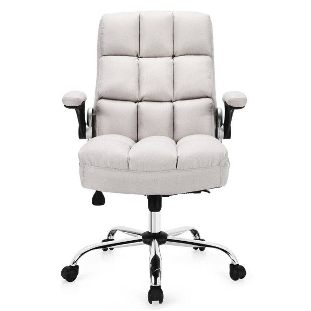 Alt View 6. Loheer - Loheer Adjustable Office Chair High Back Swivel Desk Chair Beige - Beige.