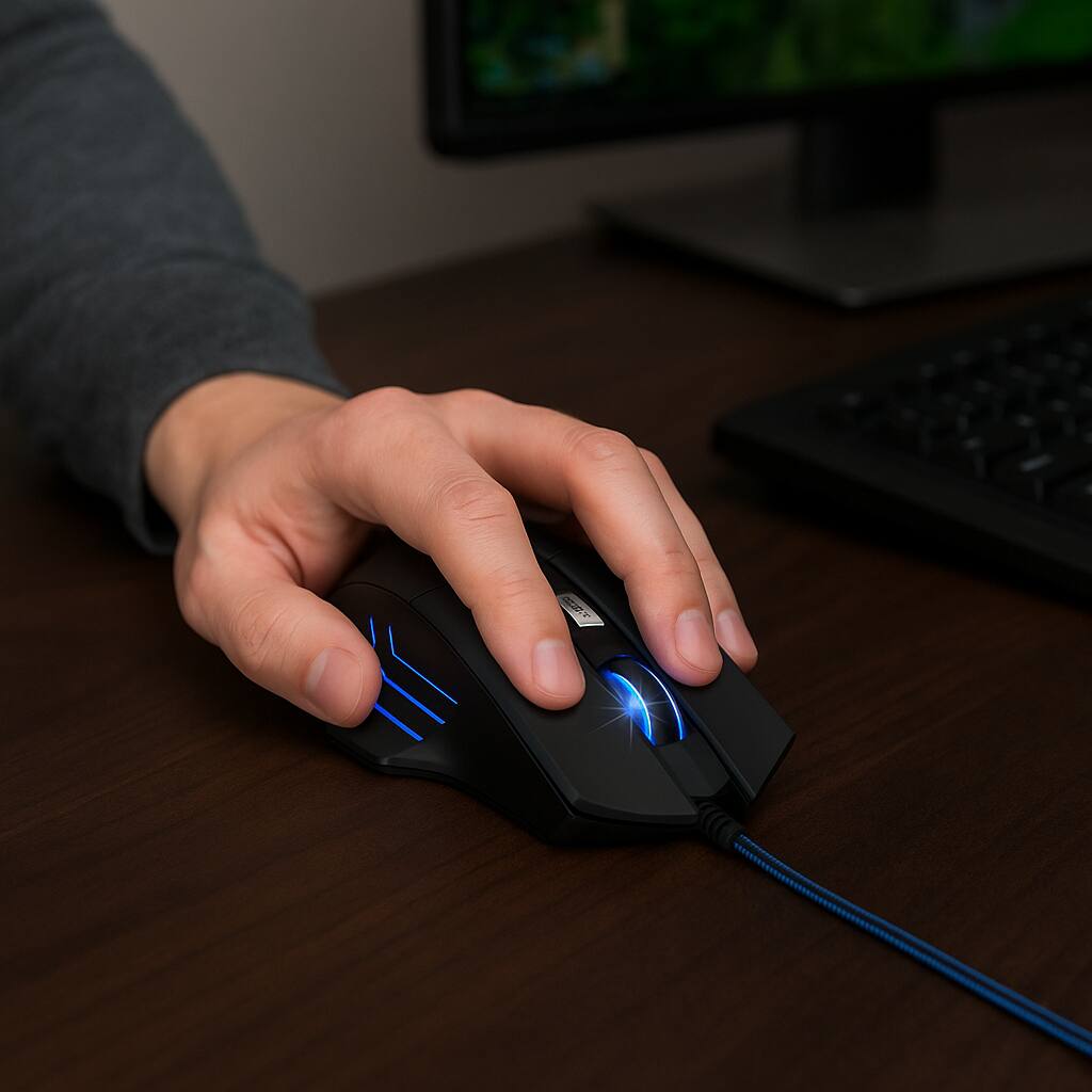 Angle. Sanoxy - Sanoxy 7 Button USB Wired LED Gaming Mouse with Breathing Fire Button and 3200 DPI for Laptop PC - Black.