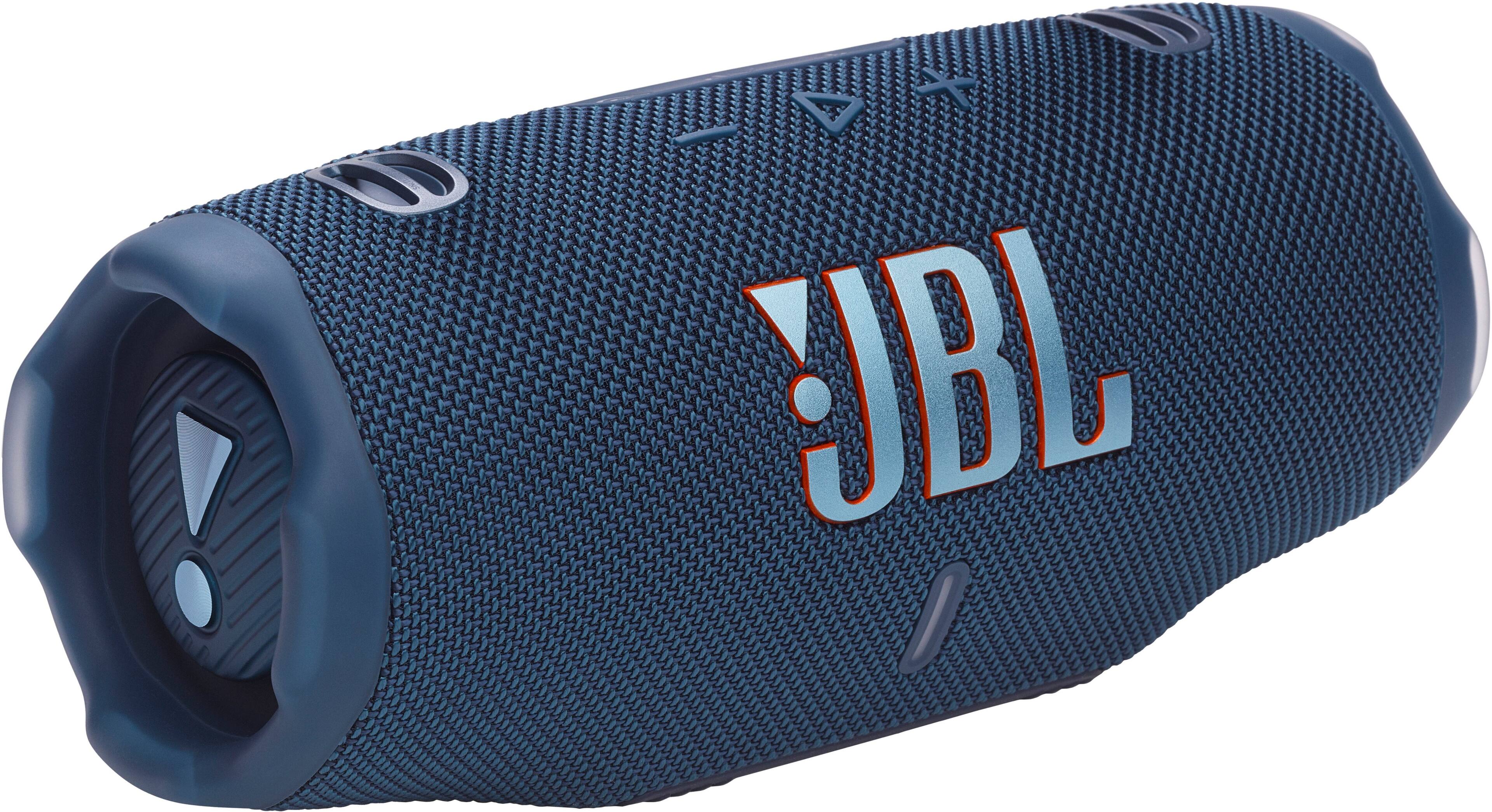 Angle. JBL - Charge 6 Portable Wireless Speaker - 2025 - Blue.
