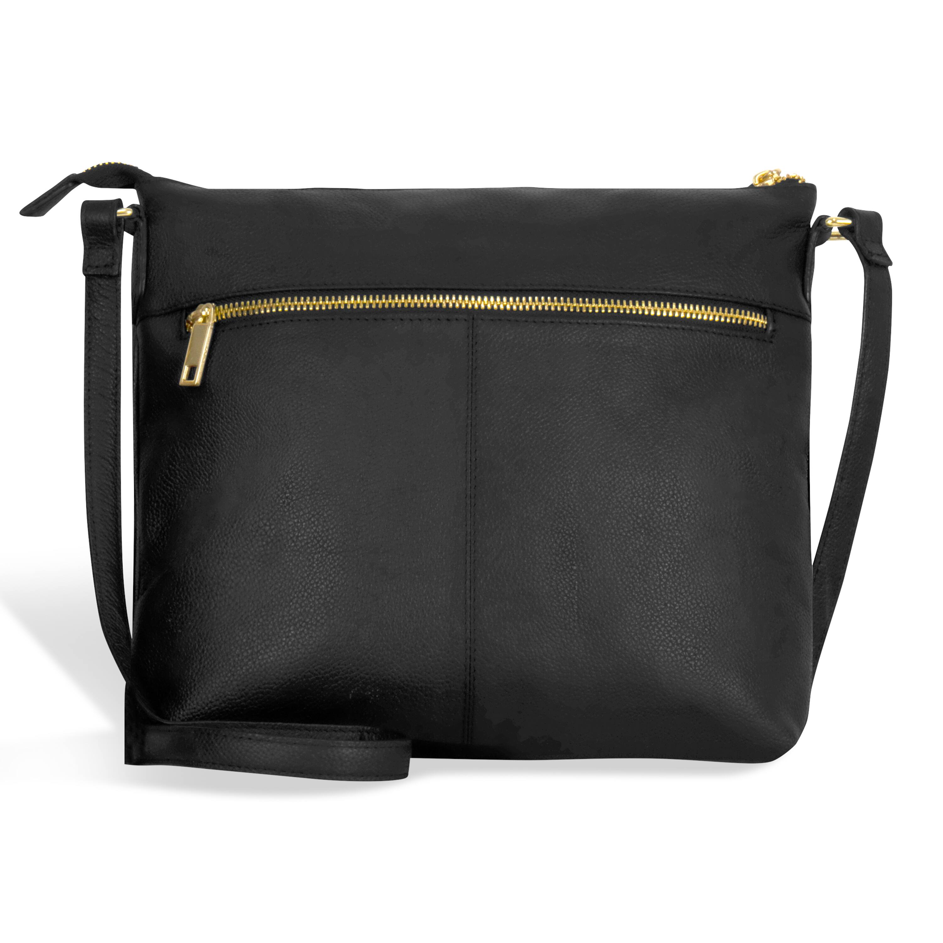 Back. Champs - Gala Collection Leather Cross-Body Bag - Black.