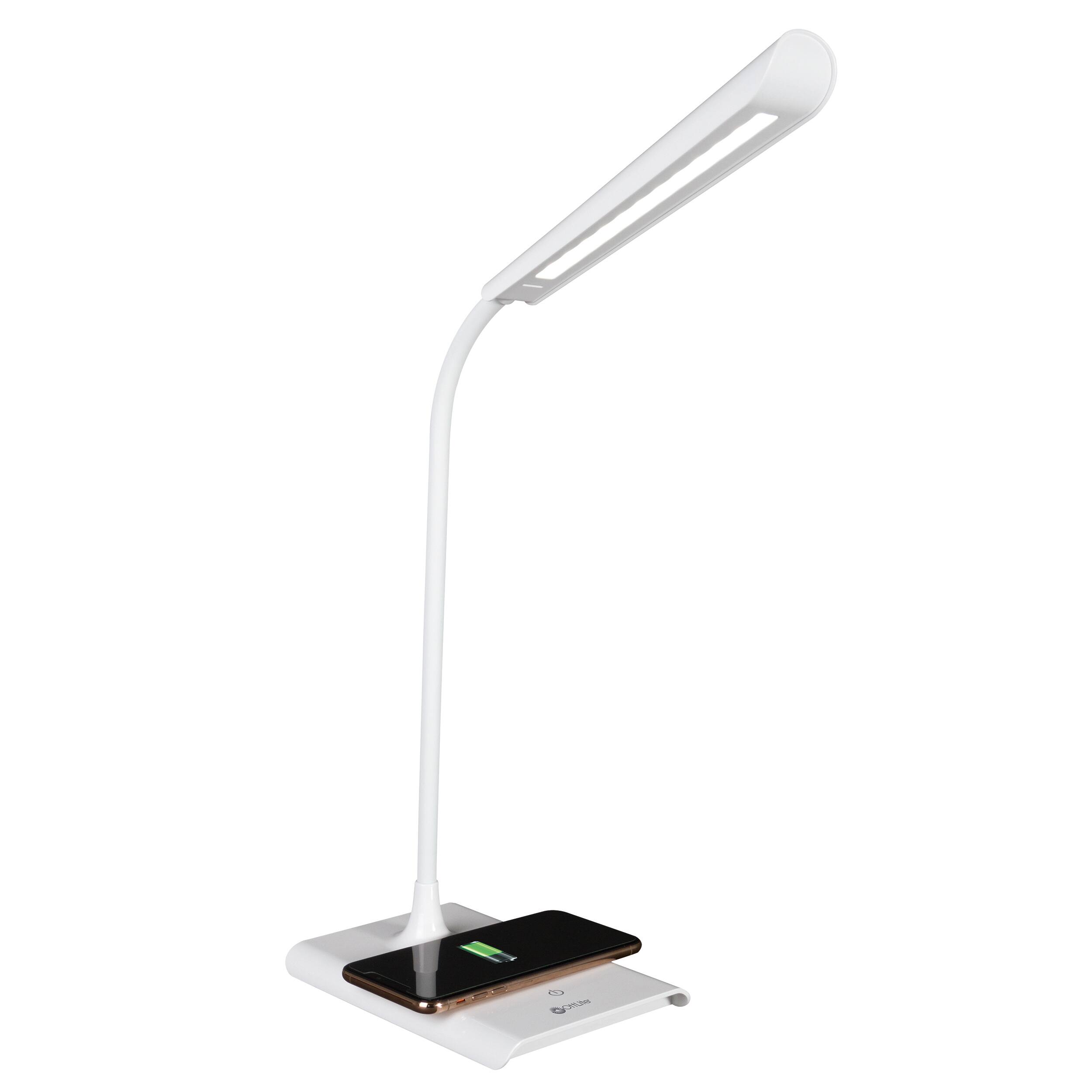 Alt View 20. OttLite - Power Up LED Desk Lamp with Wireless Charging - White.