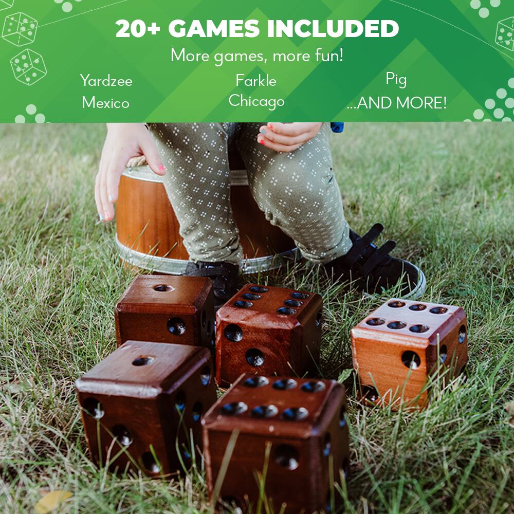 20+ GAMES INCLUDED  
More games, more fun!  
Yardzee  
Mexico  
Farkle  
Chicago  
Pig  
...AND MORE!