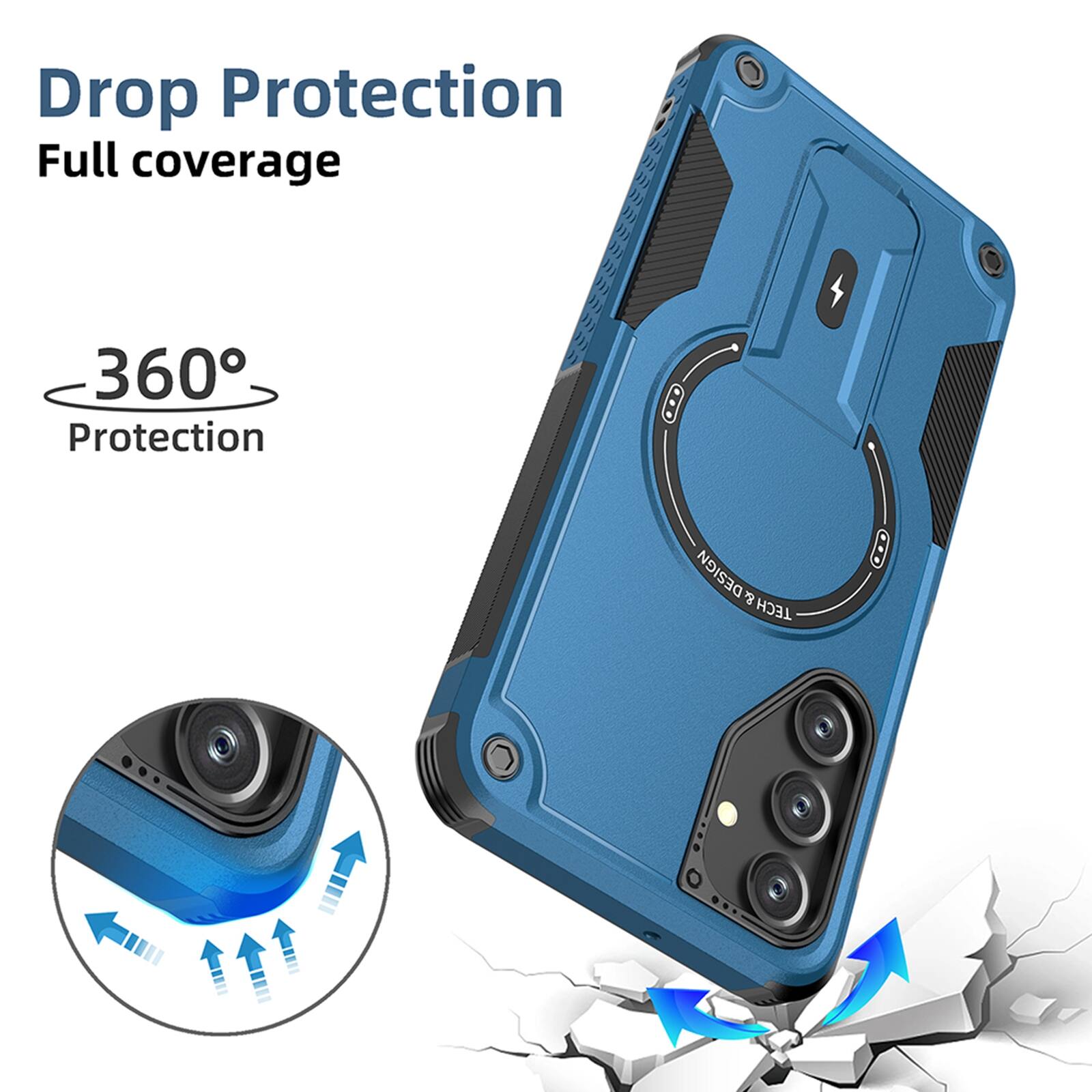 Drop Protection  
Full coverage  

360° Protection  

TECH DESIGN