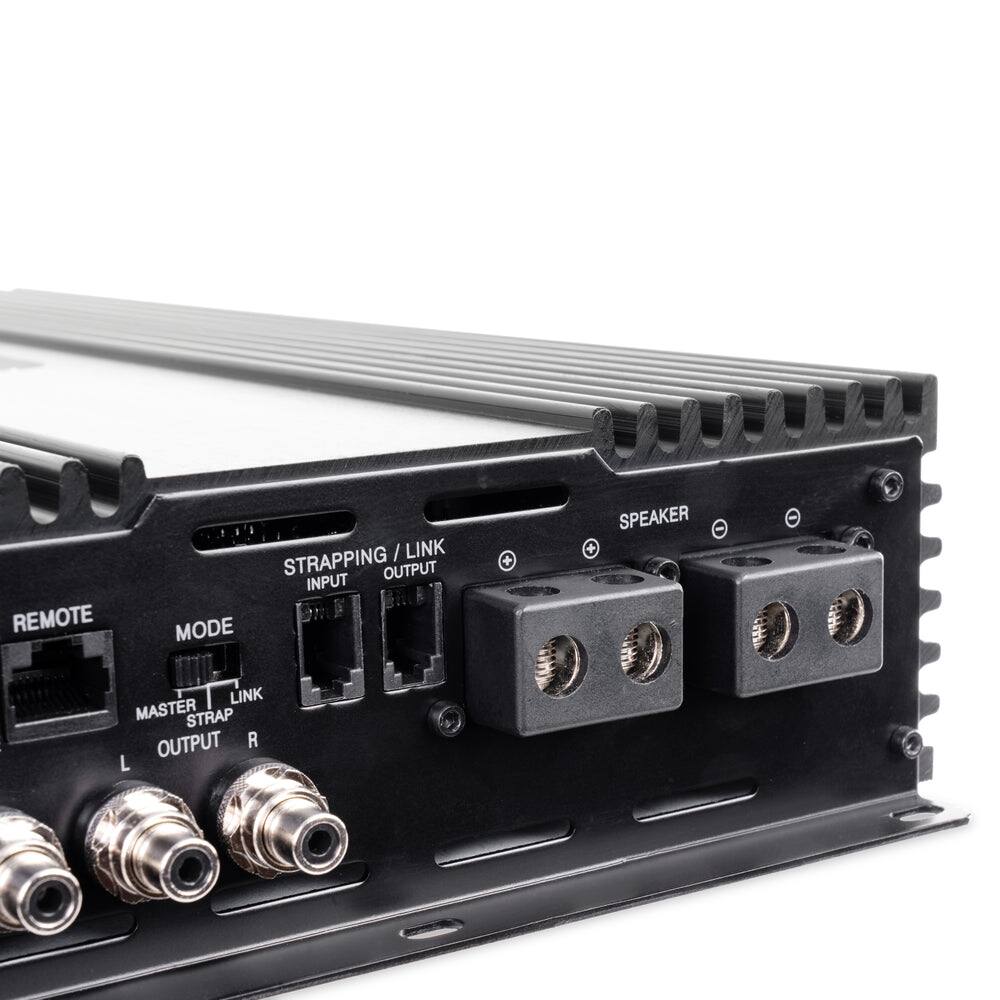 REMOTE  
MODE  
MASTER STRAP OUTPUT  
LINK  
STRAPPING / LINK  
INPUT  
OUTPUT  
SPEAKER  
+  
-  
LINK MASTER STRAP OUTPUT R L