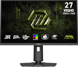 MSI - MAG 274QPF X32 27" QHD 320Hz 0.5ms G-SYNC Compatible FreeSync Premium Gaming Monitor HDR 400 (Display Port, HDMI) - Metallic Black
