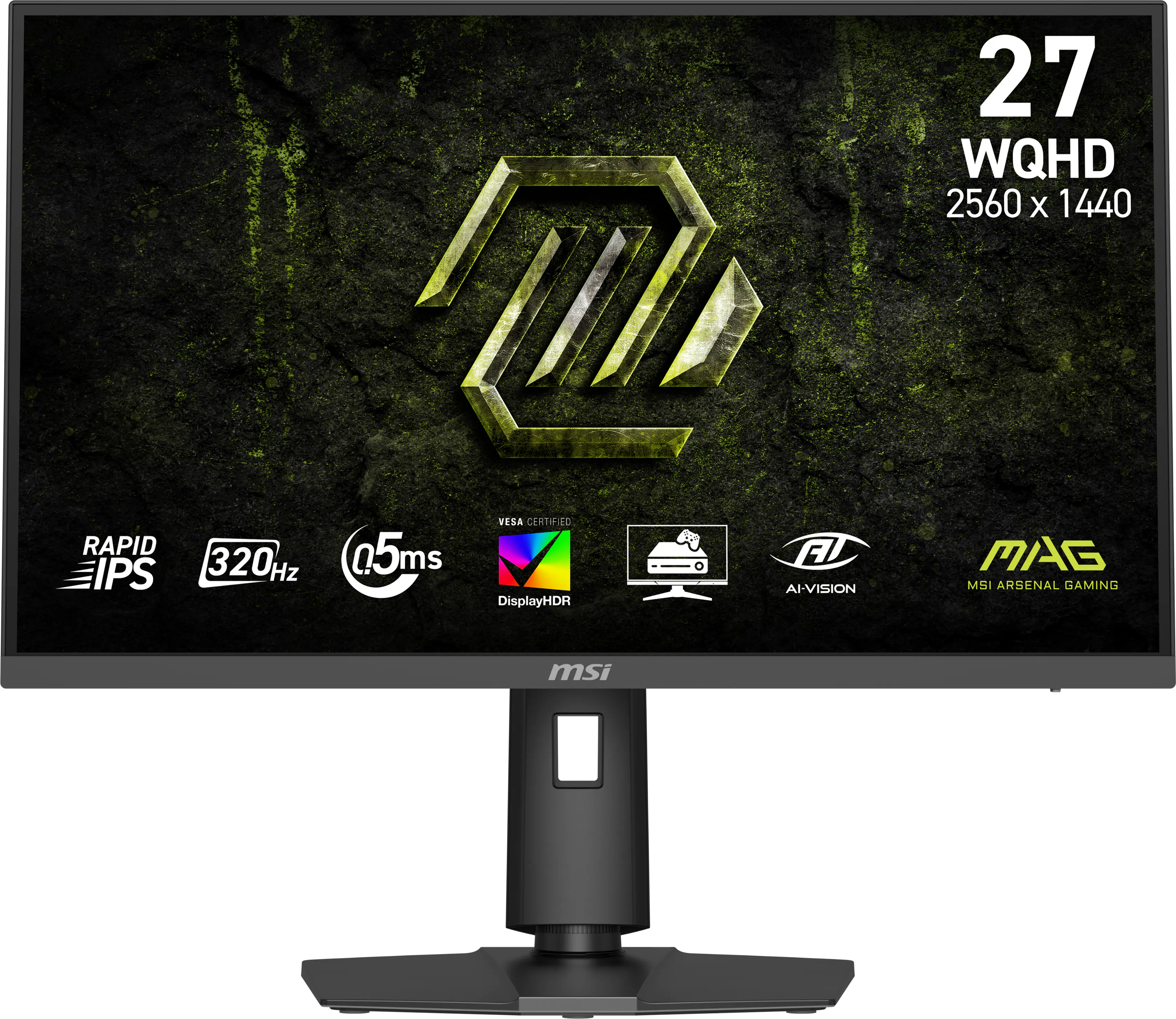 27" WQHD 2560 x 1440 Rapid IPS 320Hz 0.5ms VESA Certified DisplayHDR AI-Vision MAG MSI Arsenal Gaming
