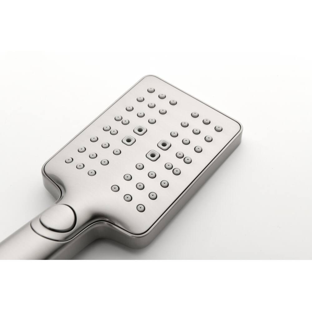 Alt View 1. JUJABU - Brushed Nickel Shower System with Shower Head, Slide Bar, Bodysprays, Shower Arm, Hose, Valve Trim, and Lever Handles - Brushed Nickel.