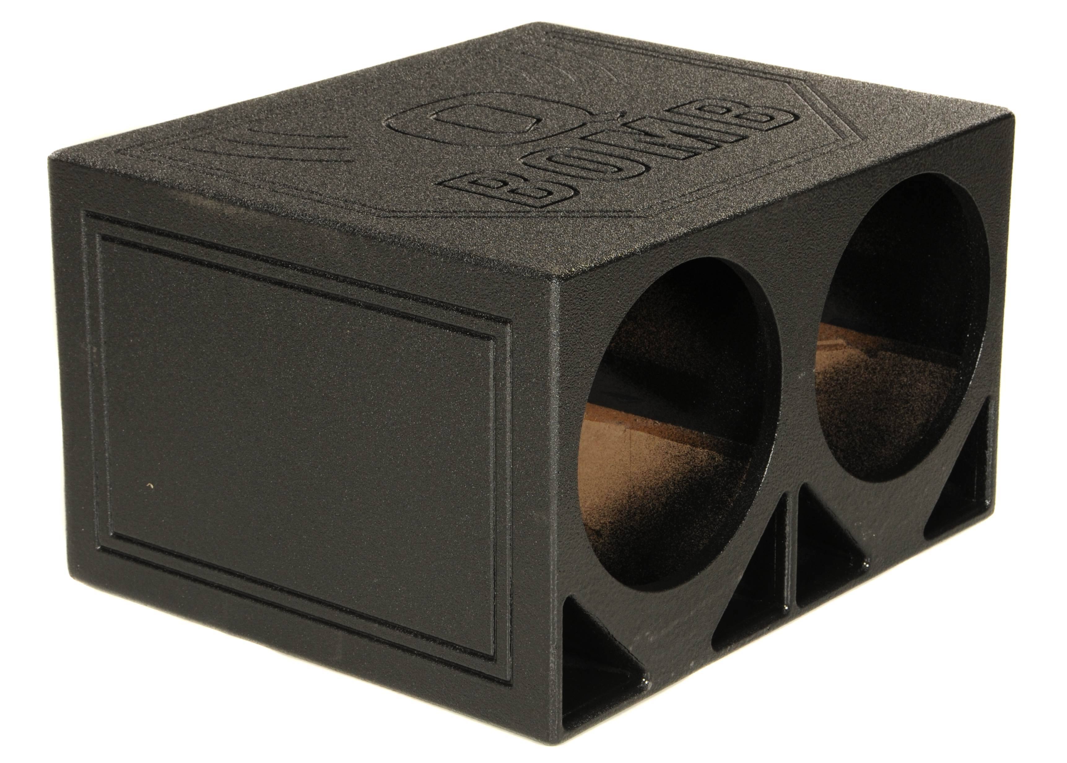 Alt View 1. QPower - QPower QBOMB12TB Dual 12" Triangle Ported Car Audio Subwoofer Box Enclosure - Black.