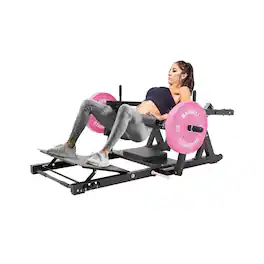 Syedee - Glute Bridge & Hip Thrust Machine, 800LBS Plate-Loaded, Heavy Duty Butt Exercise Equipment with Weight Holder - Pink