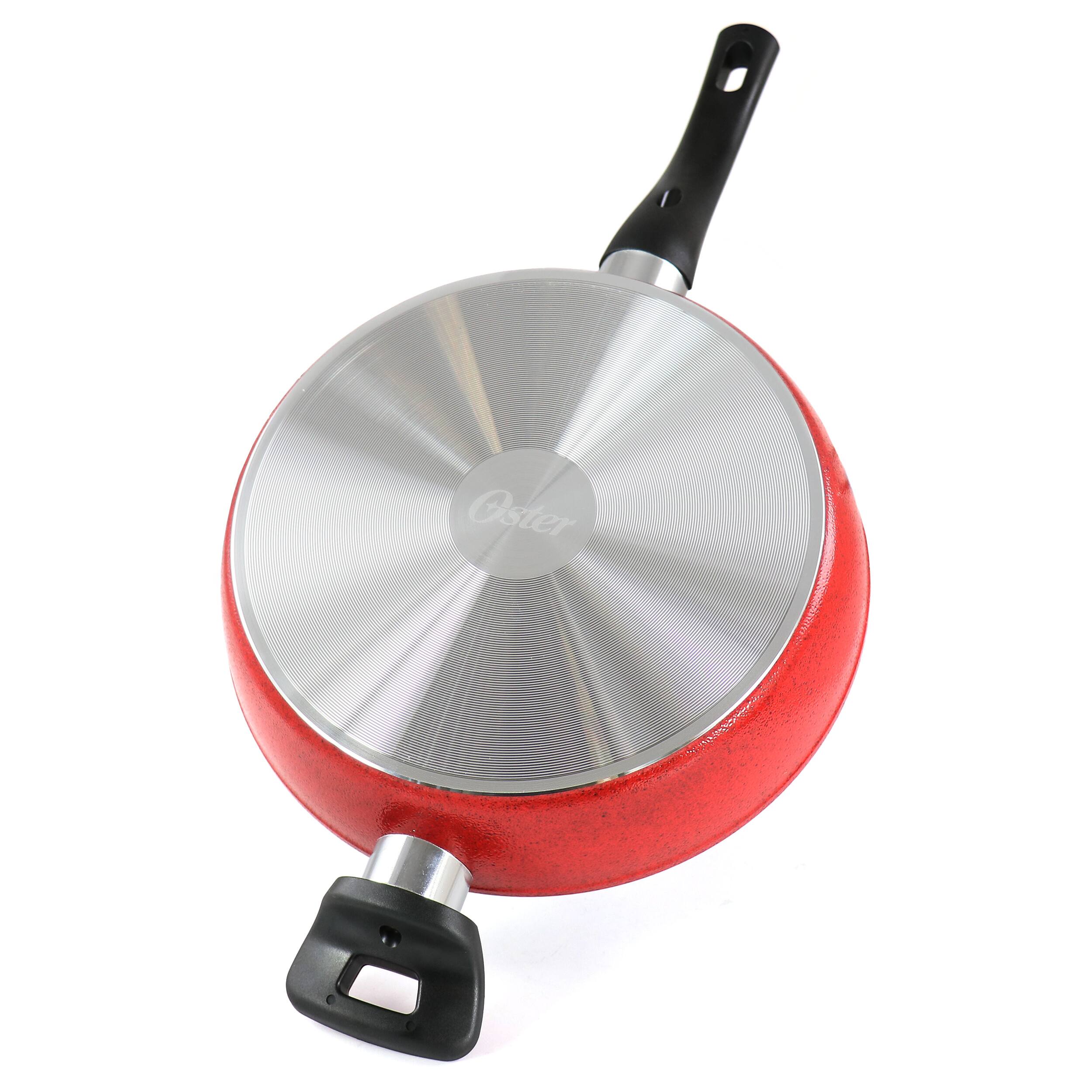 Alt View 2. Oster - Oster Claybon 3.8 Quart Nonstick Saute Pan With Lid in Speckled Red - Red.