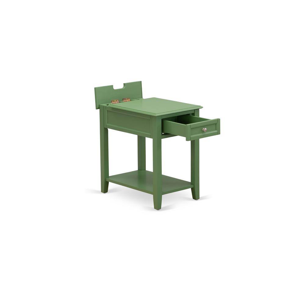 Back. East West Furniture - East West Furniture DE-12-ET Bedroom Nightstand with 1 Wooden Drawer for Bedroom, Stable and Sturdy Constructed - - Clover Green.