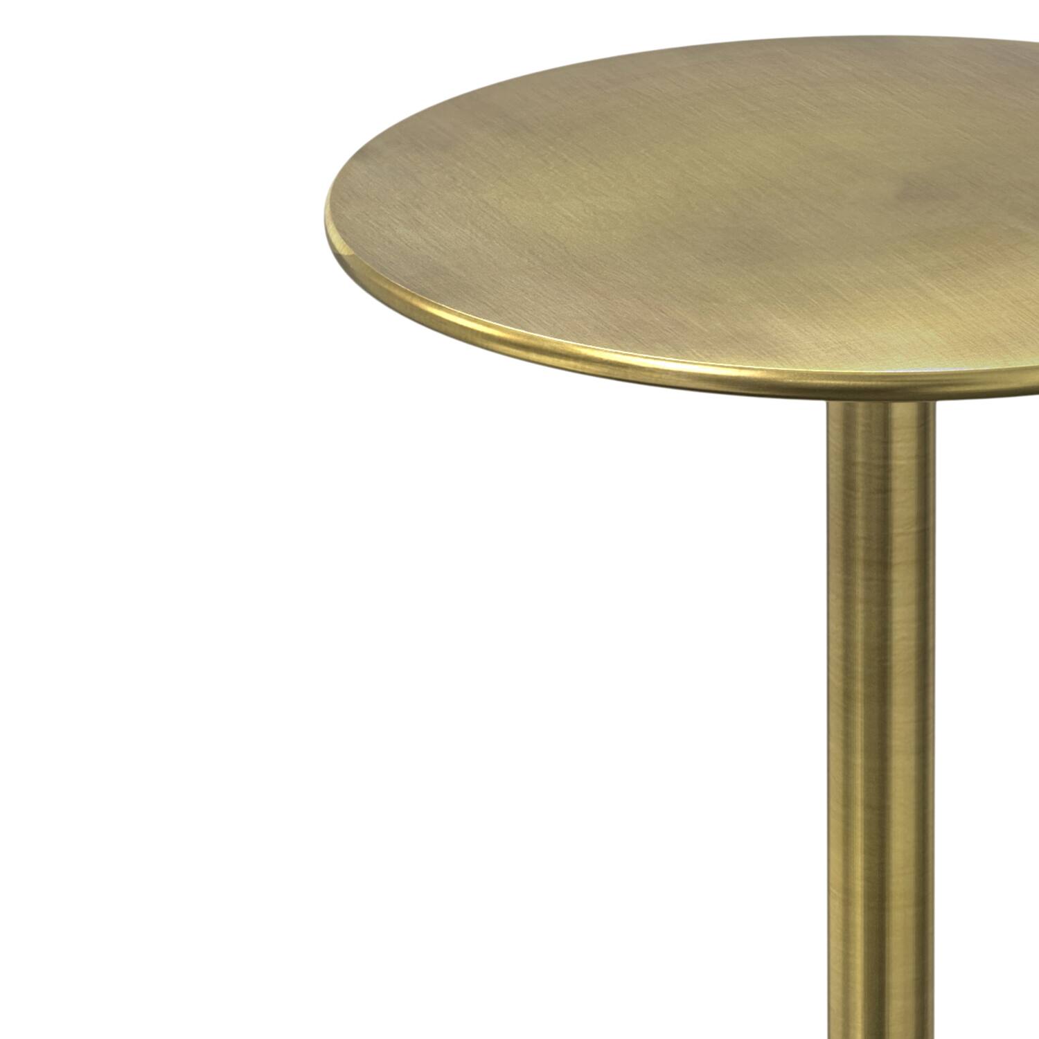 Alt View 2. Simpli Home - Melene Modern Contemporary 12 inch Wide Metal Side Table in Gold/Grey - Gold/Grey.