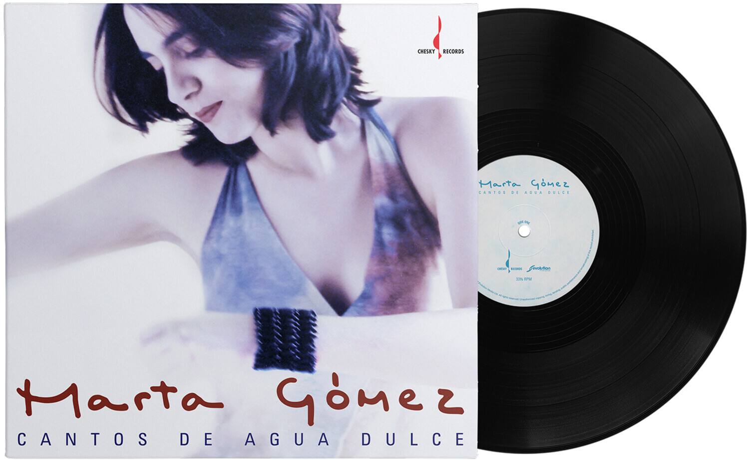 CHESKY RECORDS  
Marta Gómez  
CANTOS DE AGUA DULCE  

Se - oiaN  
tetoer  
SevAion  
22% RPM  

Marta Gómez  
CANTOS DE AGUA DULCE