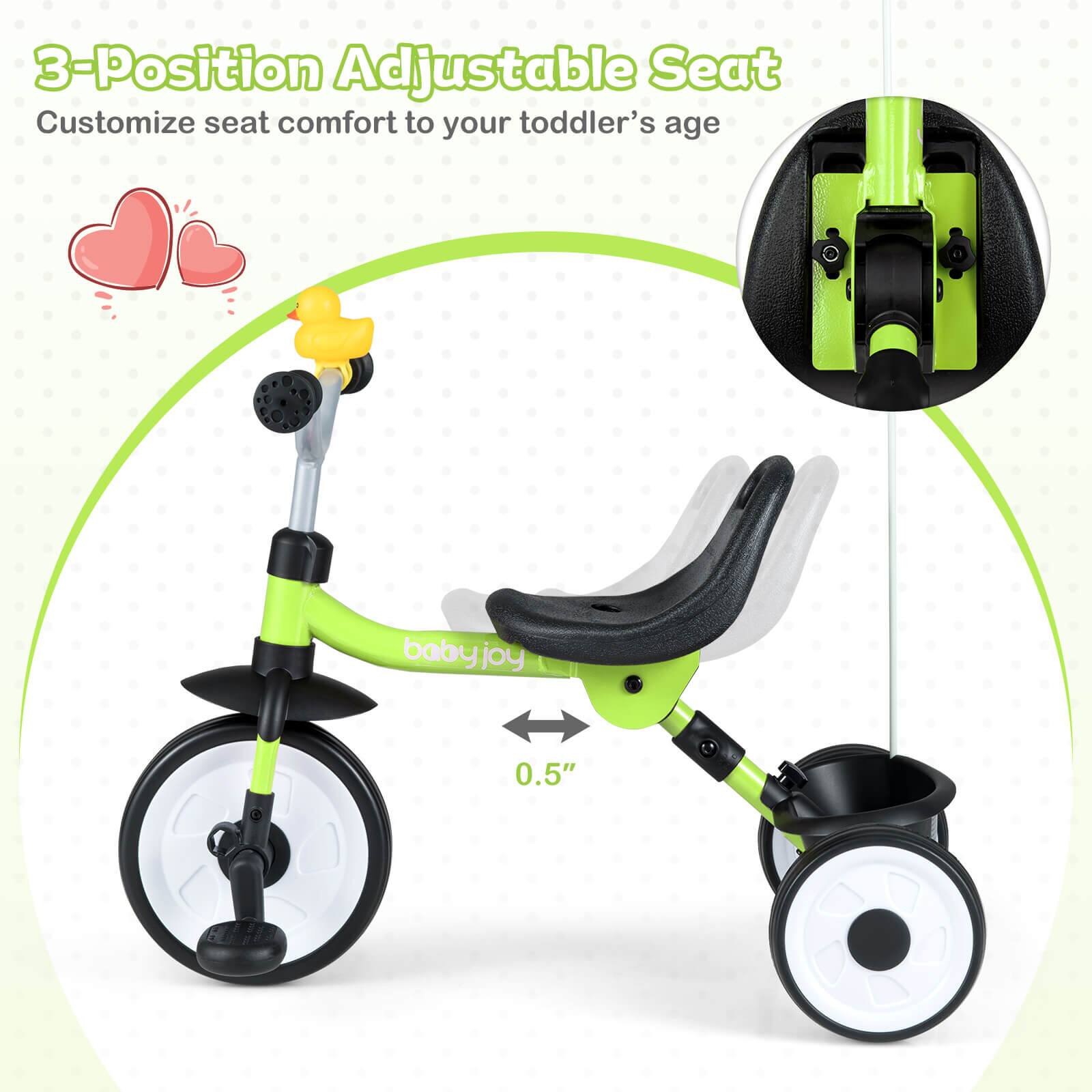 3-Position Adjustable Seat  
Customize seat comfort to your toddler's age  

baby joy  
0.5"