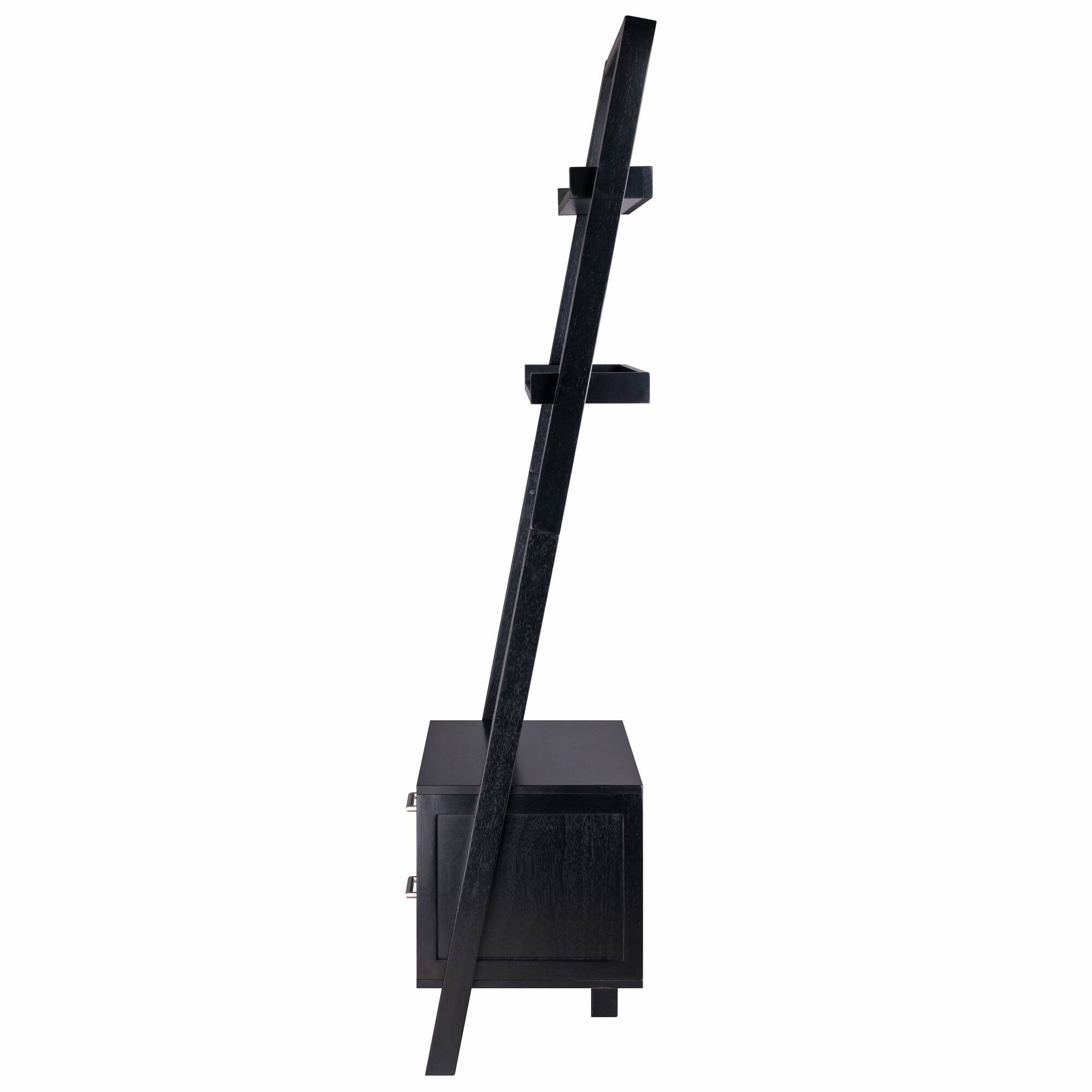 Alt View 5. Winsome Wood - Bellamy 2-Drawer Leaning Shelf - Black.