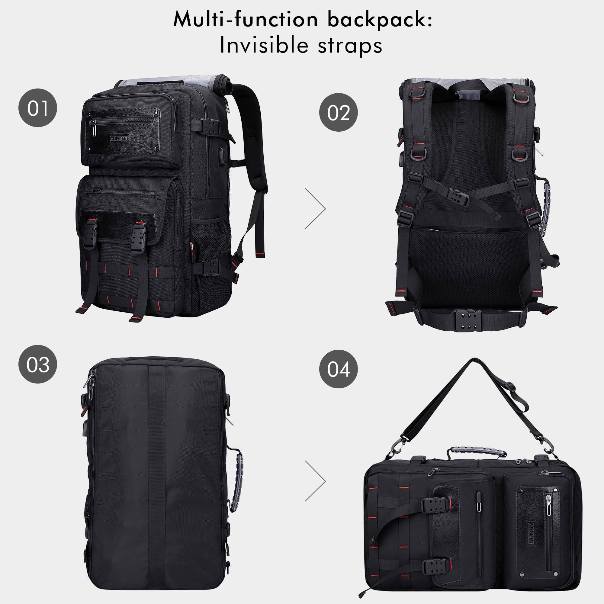 Alt View 1. Live At Space - Carry On Travel Backpack For Men Duffle Bags Fit 17 Inch Laptop Airline Approved Backpack(b685 Black) - Black.