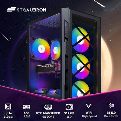 STGAubron Gaming Desktop PC, GeForce GTX1660 Super 6G, Intel Core STGAubron Gaming Desktop PC, GeForce GTX1660 Super 6G, Intel Core