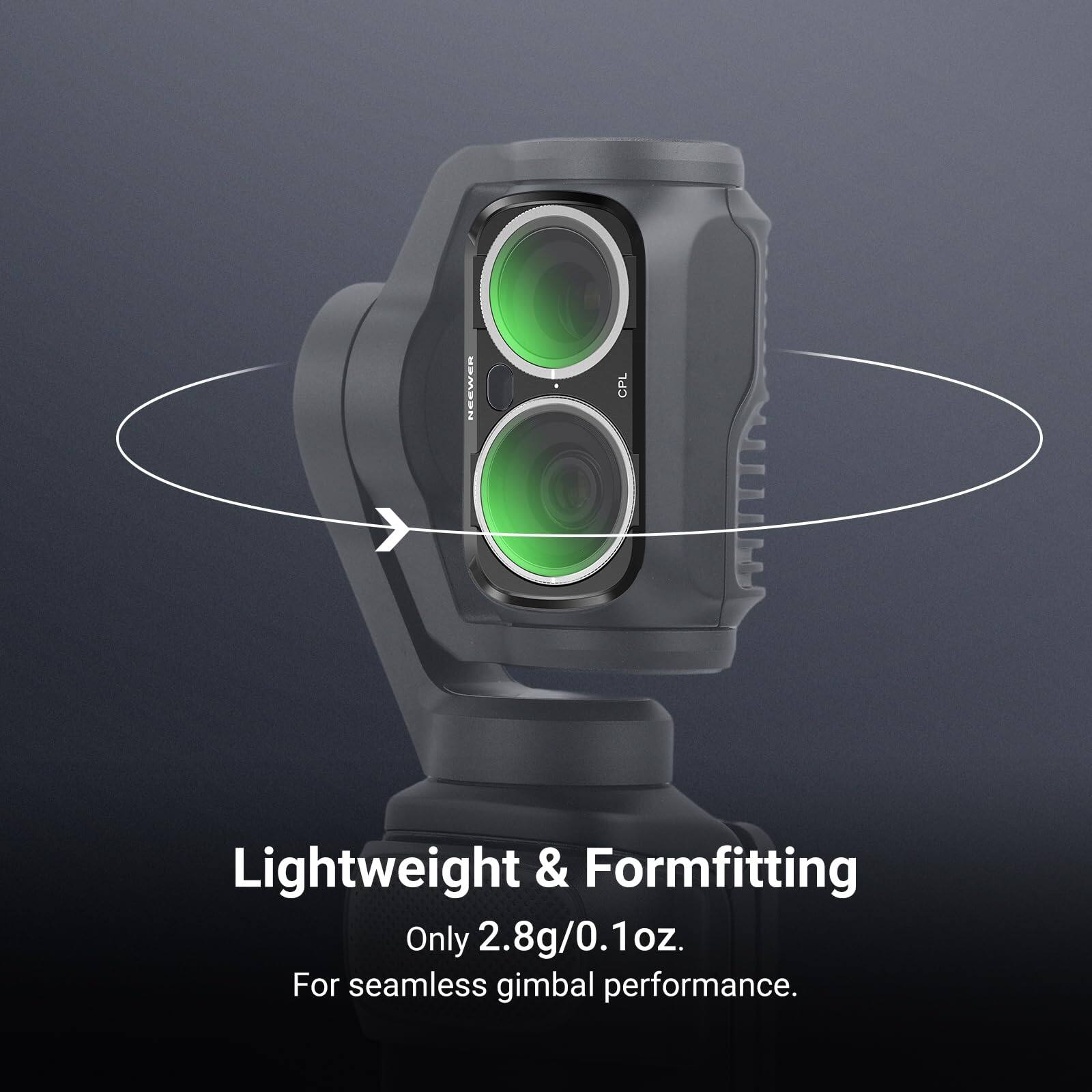 NEEWER CPL Lightweight & Formfitting  
Only 2.8g/0.1oz.  
For seamless gimbal performance.
