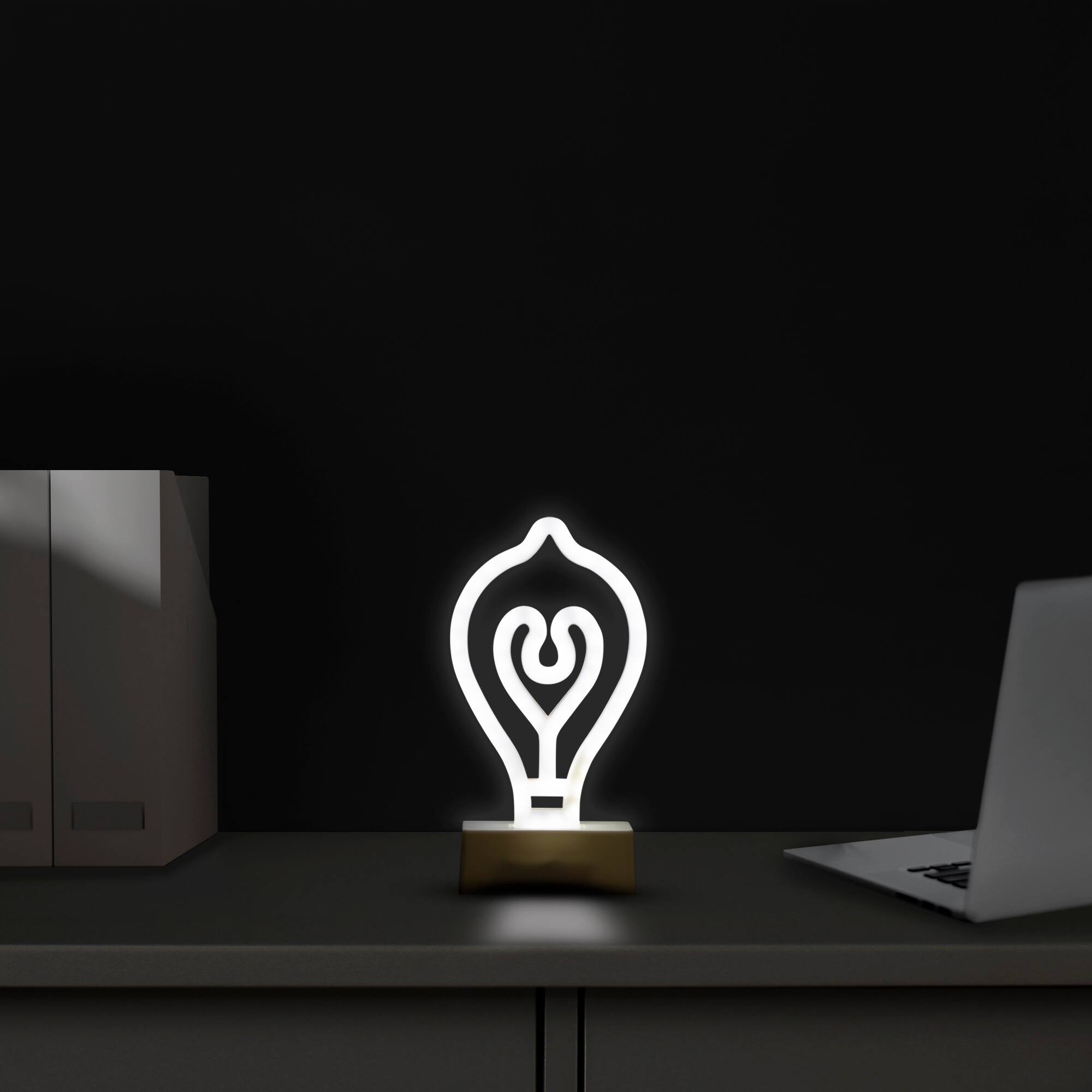 Alt View 2. Northlight - LED Bulb Neon Table Light - 8.5" - White.