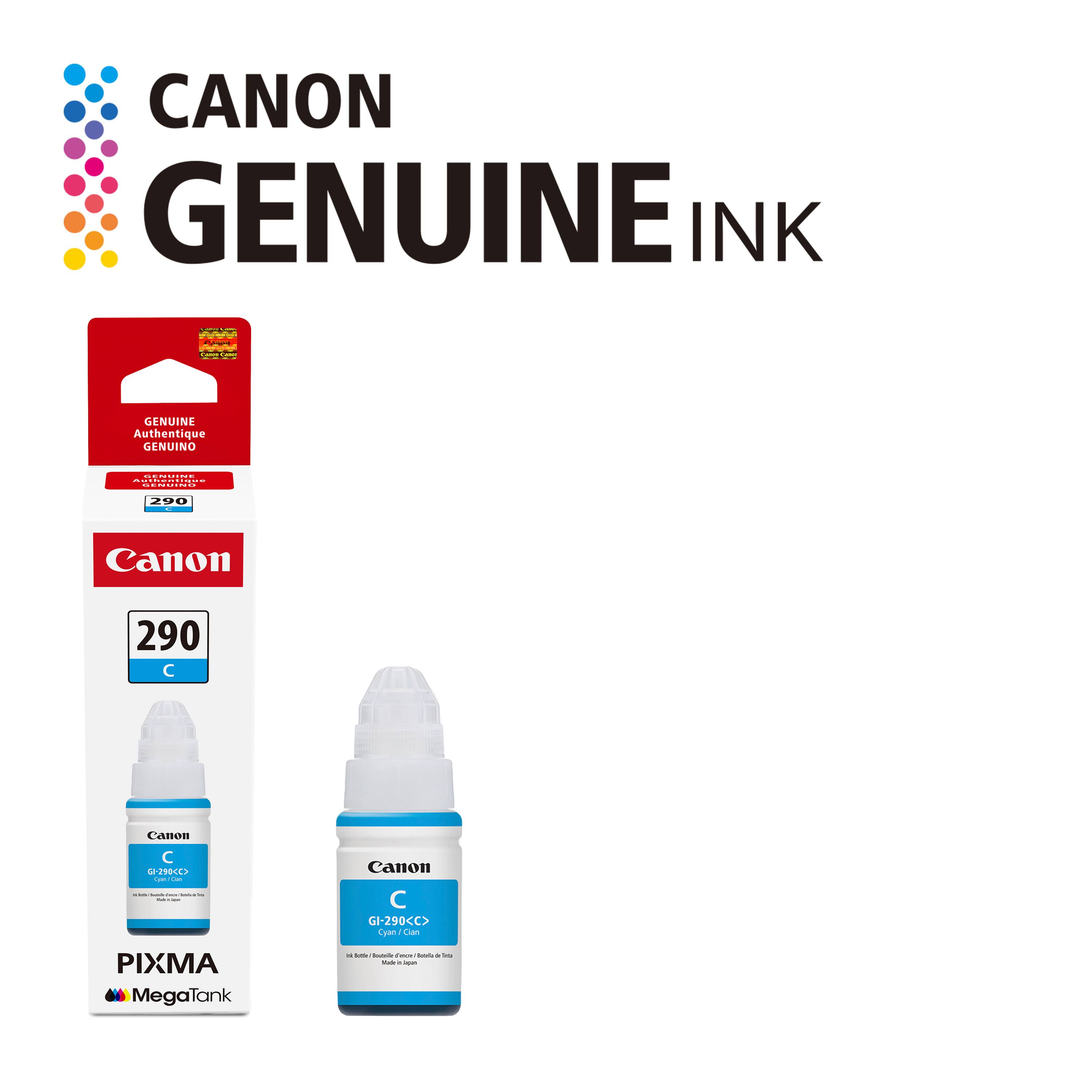 CANON GENUINE INK  
GENUINE Authentique GENUINO  
290 C  
Canon GI-290C  
PIXMA MegaTank