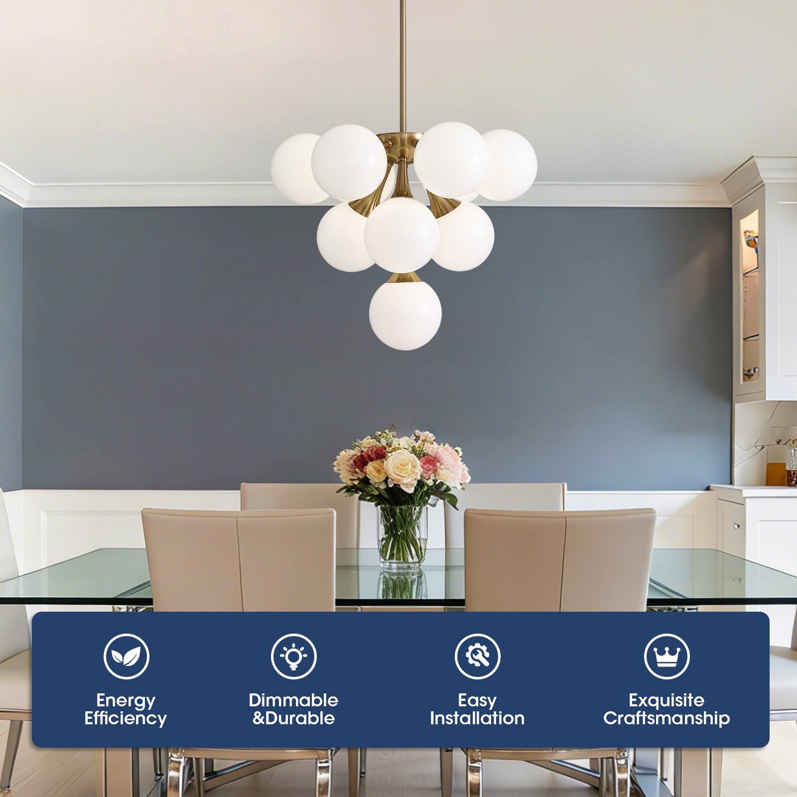 Energy Efficiency, Dimmable & Durable, Easy Installation, Exquisite Craftsmanship
