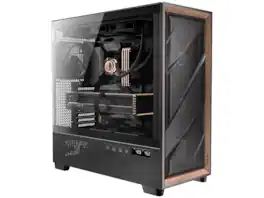Antec - FLUX Pro, 6 x PWM Fans Included, High-Airflow Front Panel With Walnut Wood, Temp. Display, Full-Tower E-ATX PC Case - Walnut