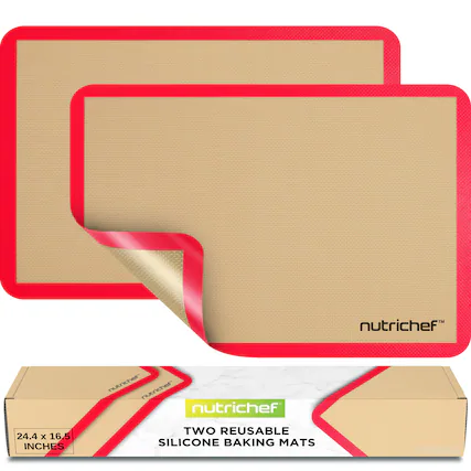 nutrichef NCT T nutr nutrichef 24.4 x 16.5 INCHES TWO REUSABLE SILICONE BAKING MATS