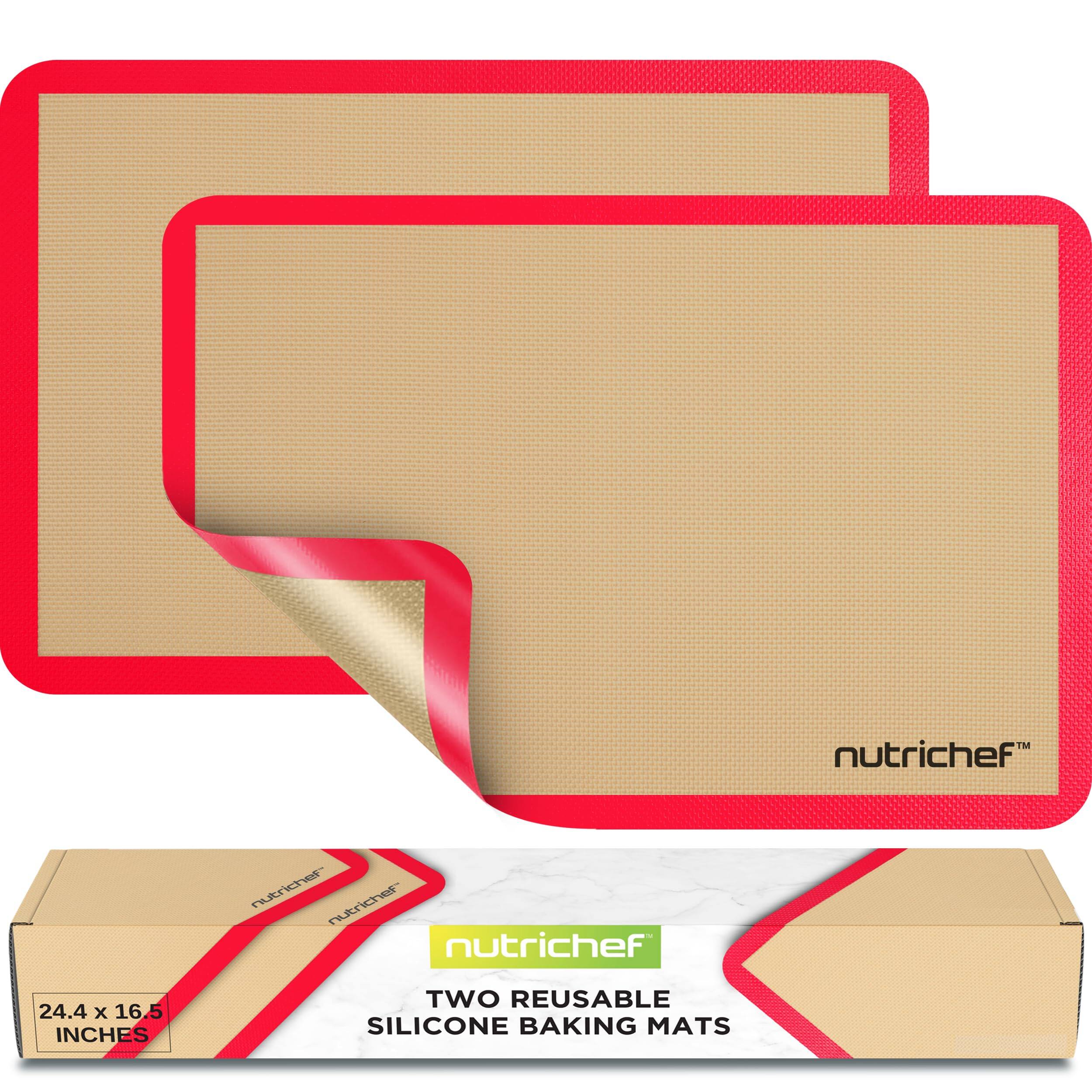 nutrichef NCT T nutr nutrichef 24.4 x 16.5 INCHES TWO REUSABLE SILICONE BAKING MATS