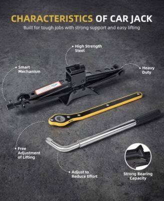 CHARACTERISTICS OF CAR JACK

Built for tough jobs with strong support and easy lifting

- High Strength Steel
- Smart Mechanism
- Heavy Duty
- Free Adjustment of Lifting
- Adjust to Reduce Effort
- Strong Bearing Capacity