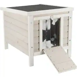 TRIXIE - Natura 1-Story Weatherproof Small Outdoor Cat House with Hinged Roof - Gray