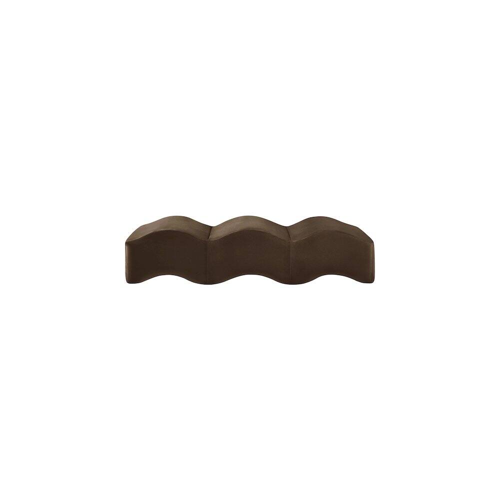 Alt View 3. Meridian Furniture - Wave Brown Velvet Bench - Brown.