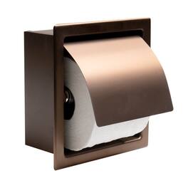Alfi - PVD Brushed Copper Stainless Steel Recessed Toilet Paper Holder with Cover - Brown