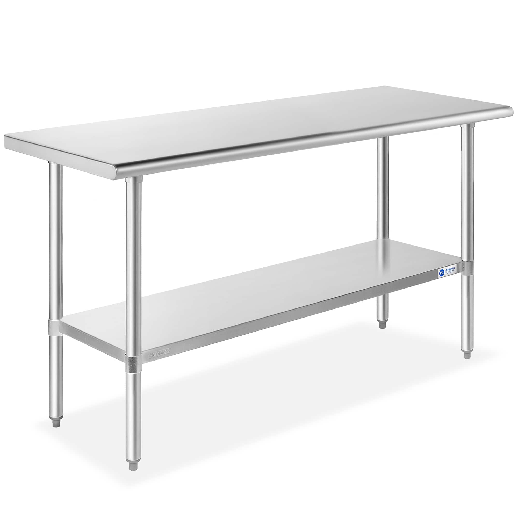 GRIDMANN - 60 x 24-in NSF Stainless Steel Commercial Prep Table - Silver