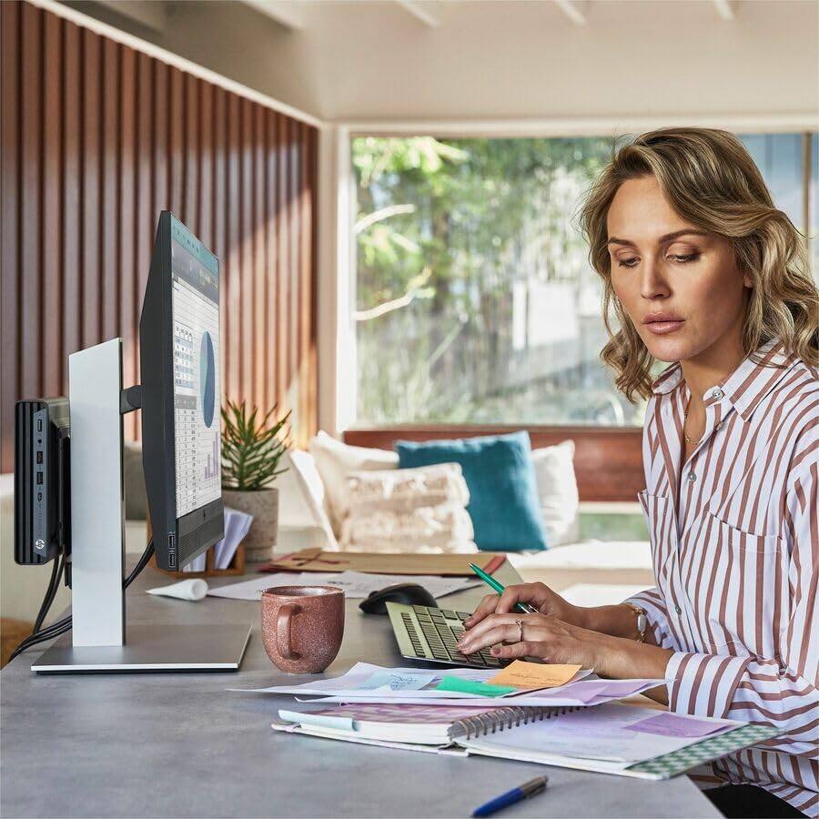 Back. HP - HP Elite Mini 800 G9 Desktop - Intel i7-14700T 14th Gen, 16GB RAM, 512GB SSD, Windows 11 Pro, UHD Graphics 770 - Black.