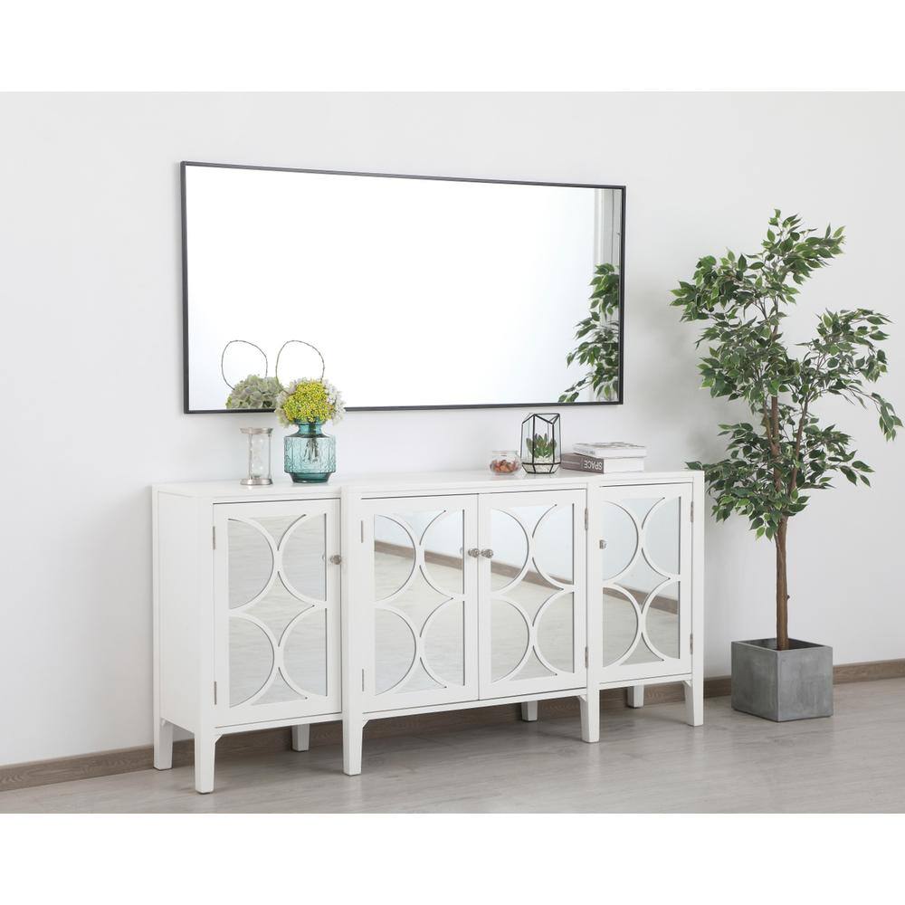 Alt View 1. Elegant Decor - Metal frame rectangle mirror 30 inch in Black - Black.
