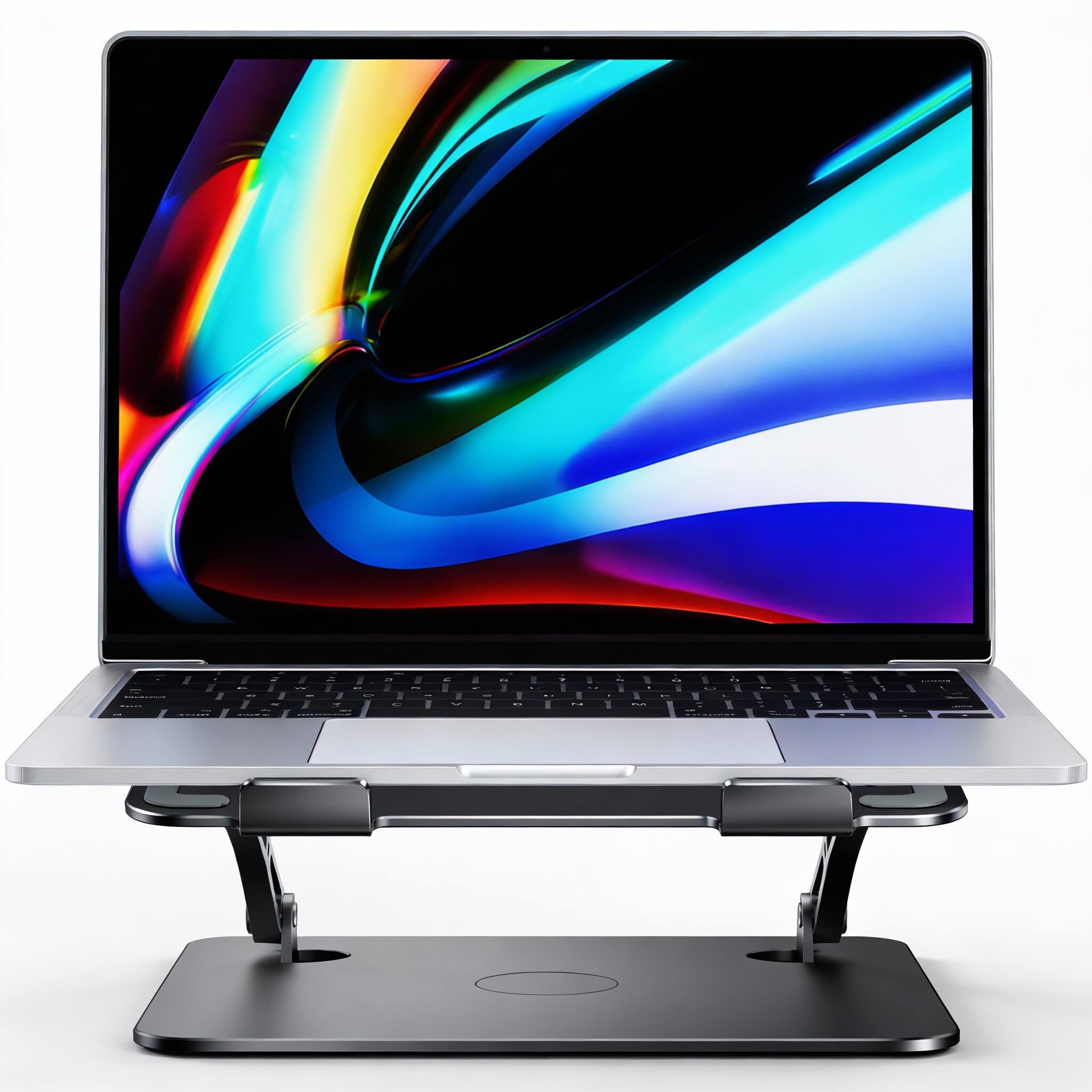 Front. Frangdom - 360° Rotating Foldable Ergonomic Laptop Stand - black 16".