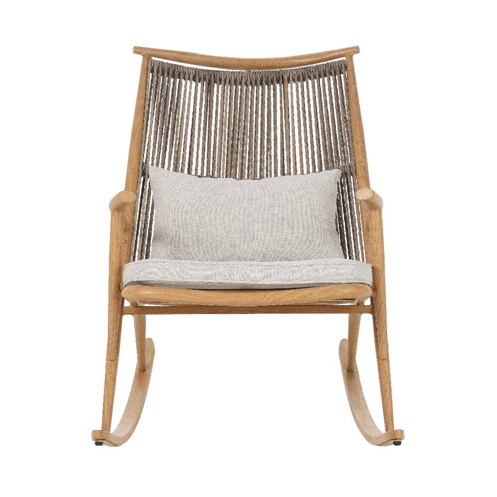 Alt View 2. Loheer - Loheer Outdoor Rocking Chair Iron Frame PE Rattan Patio Rocker - Gray.