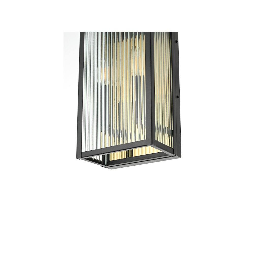 Alt View 2. Elegant Lighting - Kannon 8.5 inch Outdoor Wall Sconce in Black - Black.