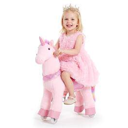 VEVOR - Ride On Horse, Riding Unicorn Toys for Kids, No Battery Required, Smooth Wheels with Anti-Roll Stop Ring - Pink