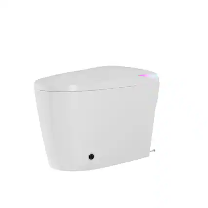 Front. Famapy - Smart Toilet with Foam Shield & Aroma Diffuser-One-Piece Bidet Toilet with Auto Lid Heated Seat Warm Water Wash - White.