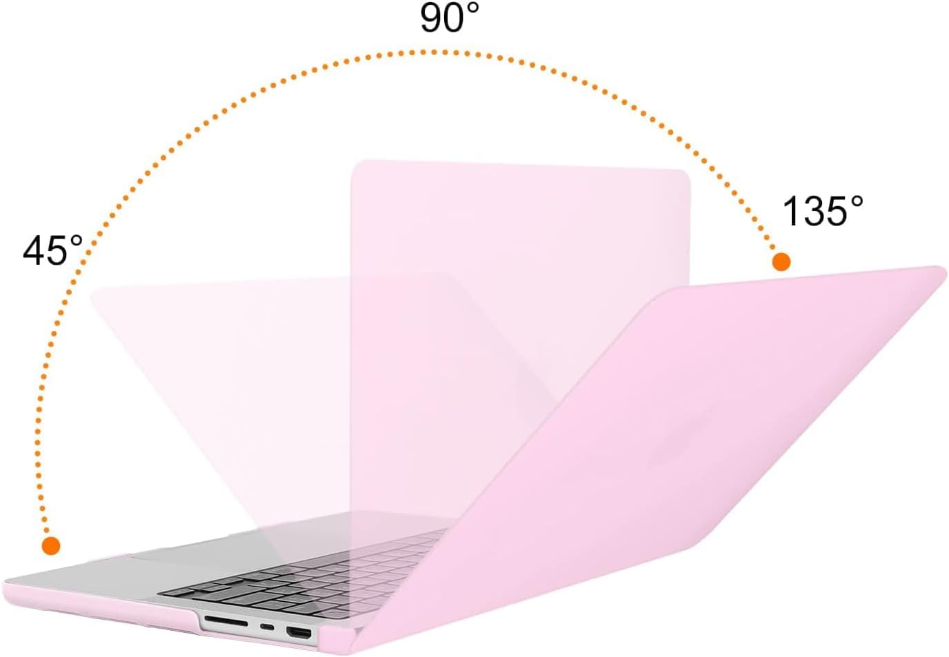 Back. mosiso - Case for MacBook Pro 14 inch Case M5 M4 M3 M2 M1 2026-2021 A3427 A3426 A3434 A3112 A3185 A3401 A2918 A2992 A2779 A2442 - Clear Pink.