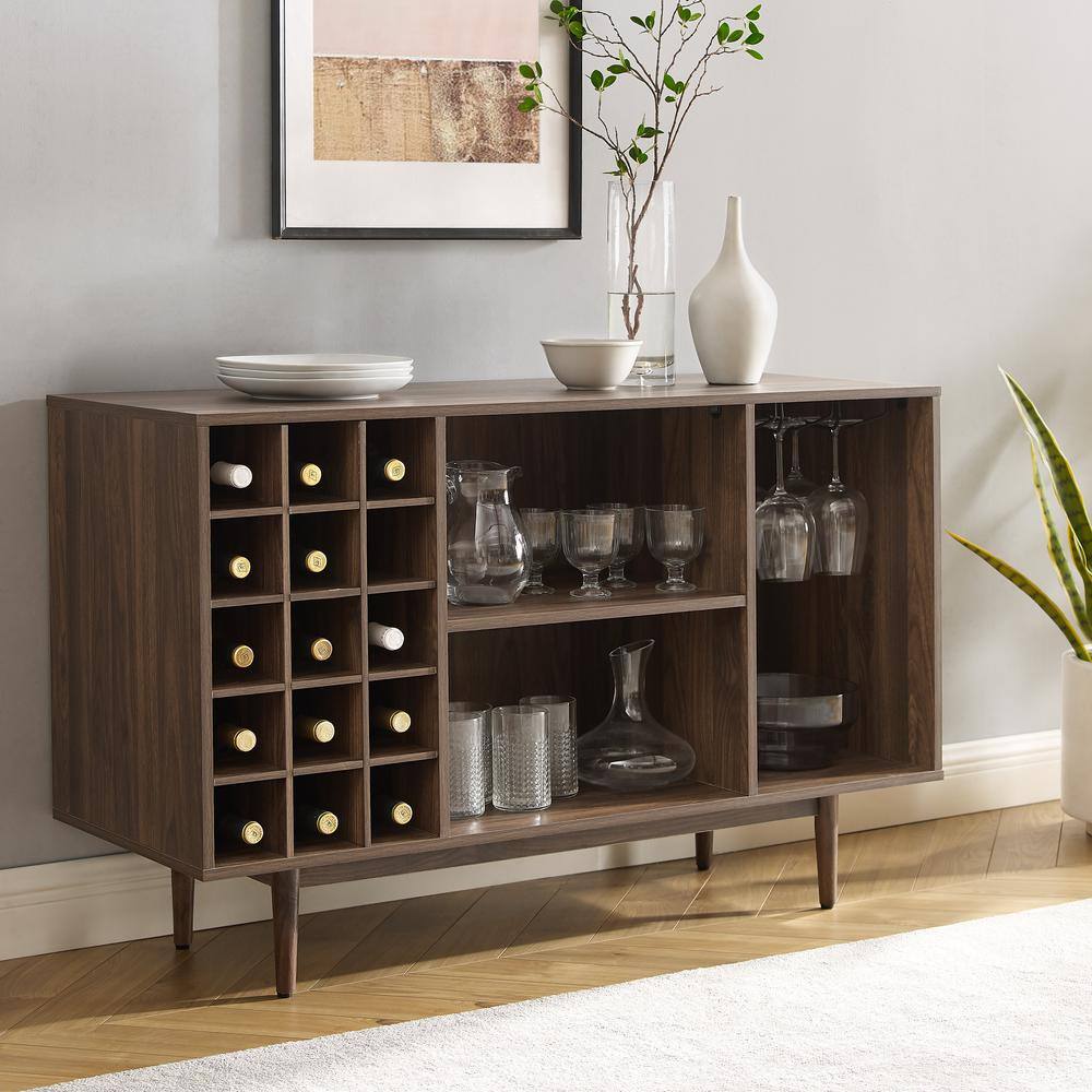Alt View 9. Crosley Furniture - Liam Wine Rack Sideboard - Walnut.