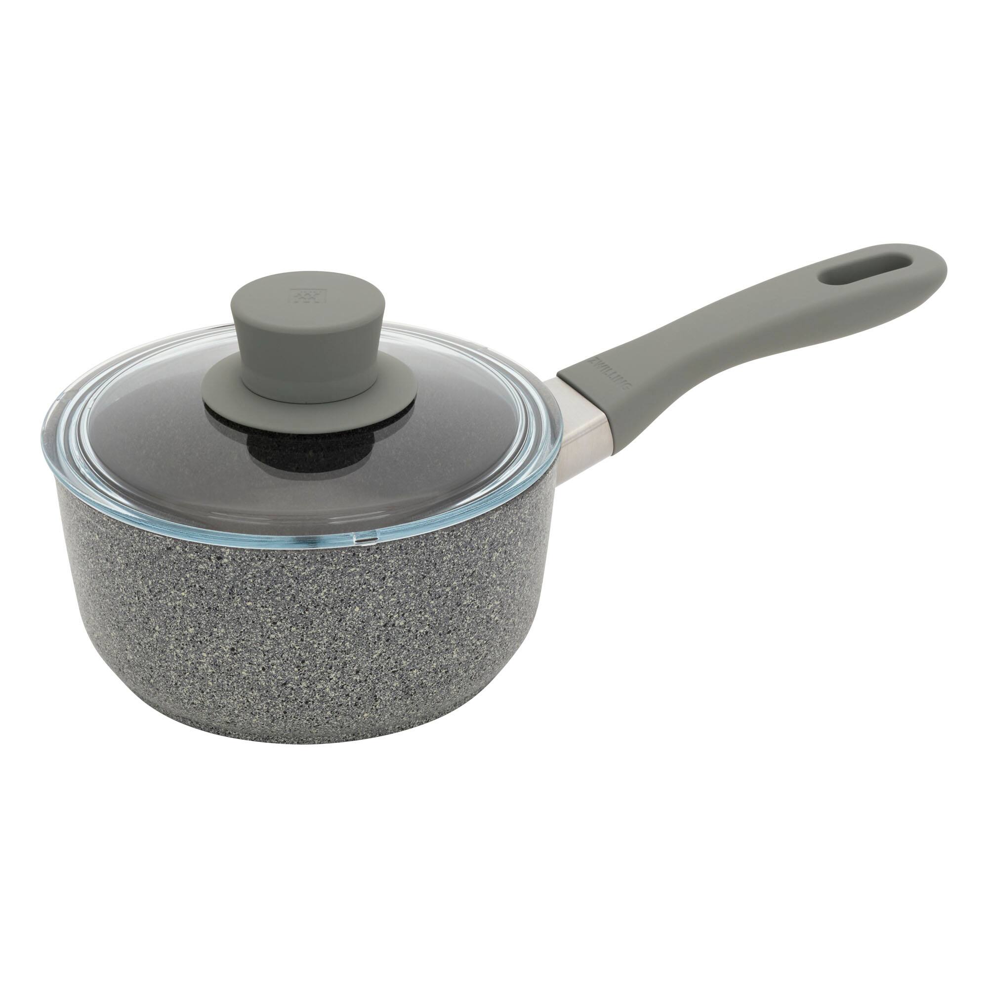Front. ZWILLING - ZWILLING Parma Plus 1.5-qt Aluminum Nonstick Saucepan with Lid - Grey.