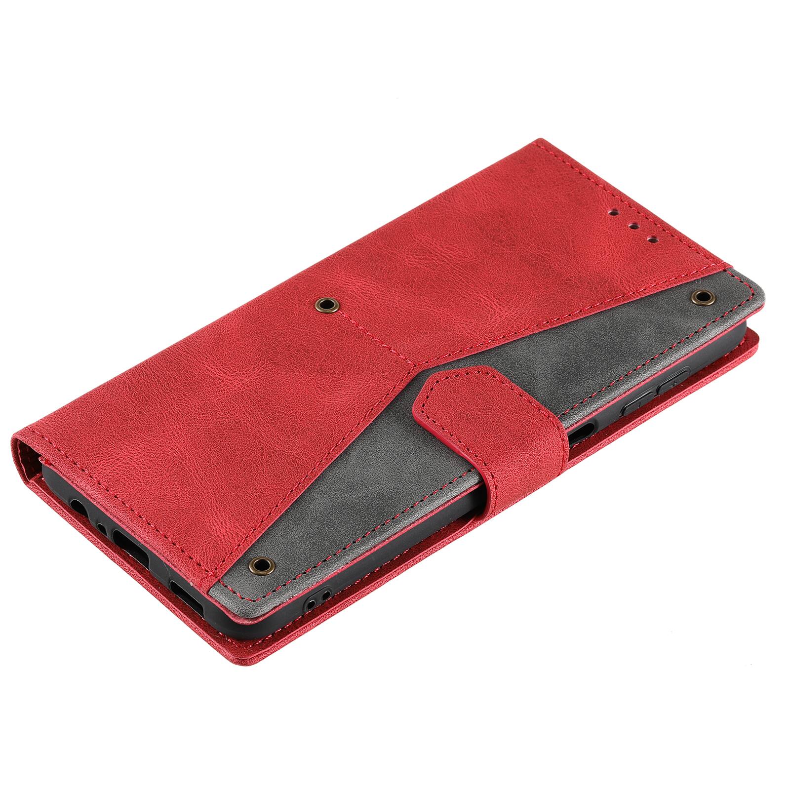 Alt View 2. Dteck - Wallet Case for Apple iPhone 17,Vintage PU Leather Flip Card Holder Kickstand Magnetic Closure Phone Cover - Red.