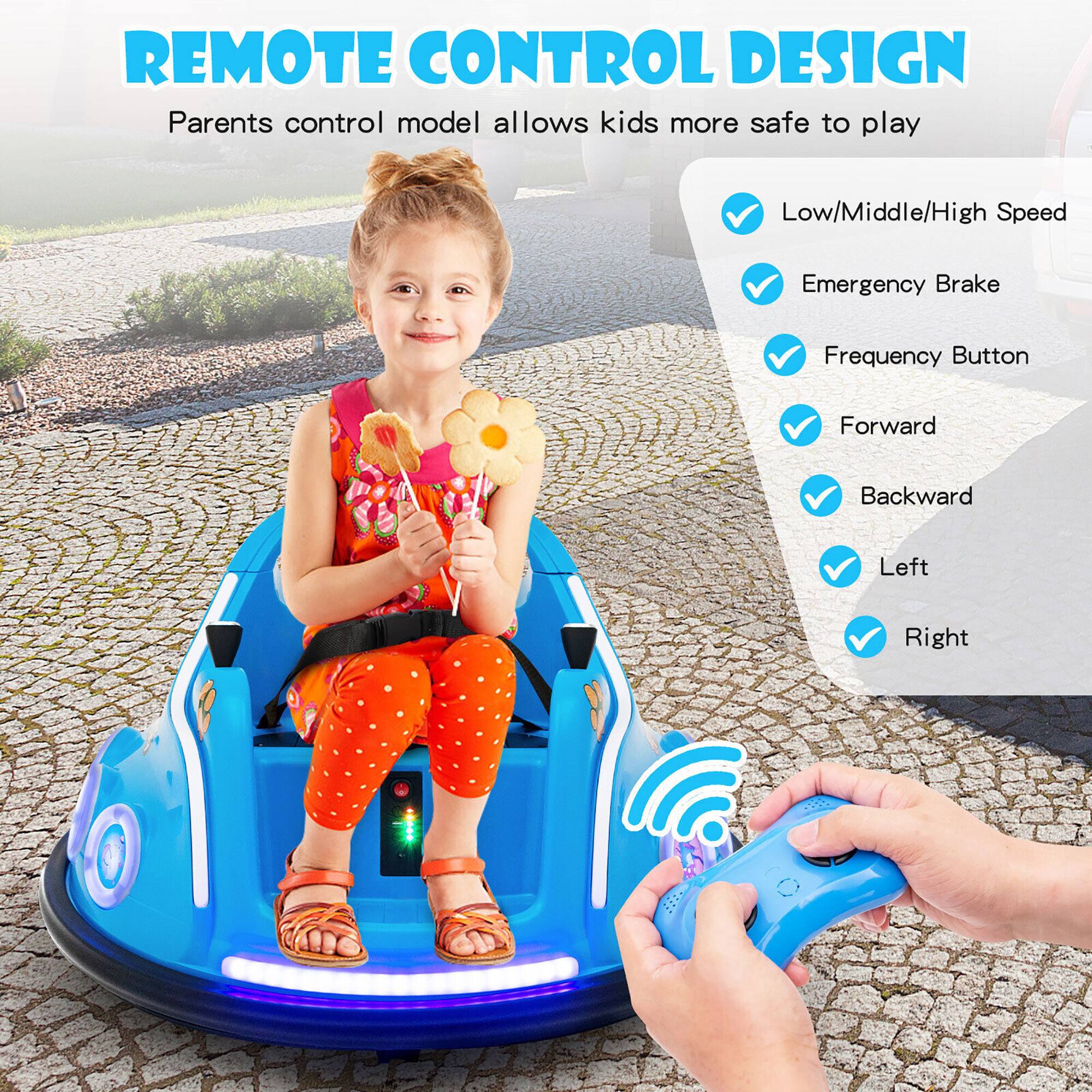 REMOTE CONTROL DESIGN  
Parents control model allows kids more safe to play  

- Low/Middle/High Speed  
- Emergency Brake  
- Frequency Button  
- Forward  
- Backward  
- Left  
- Right