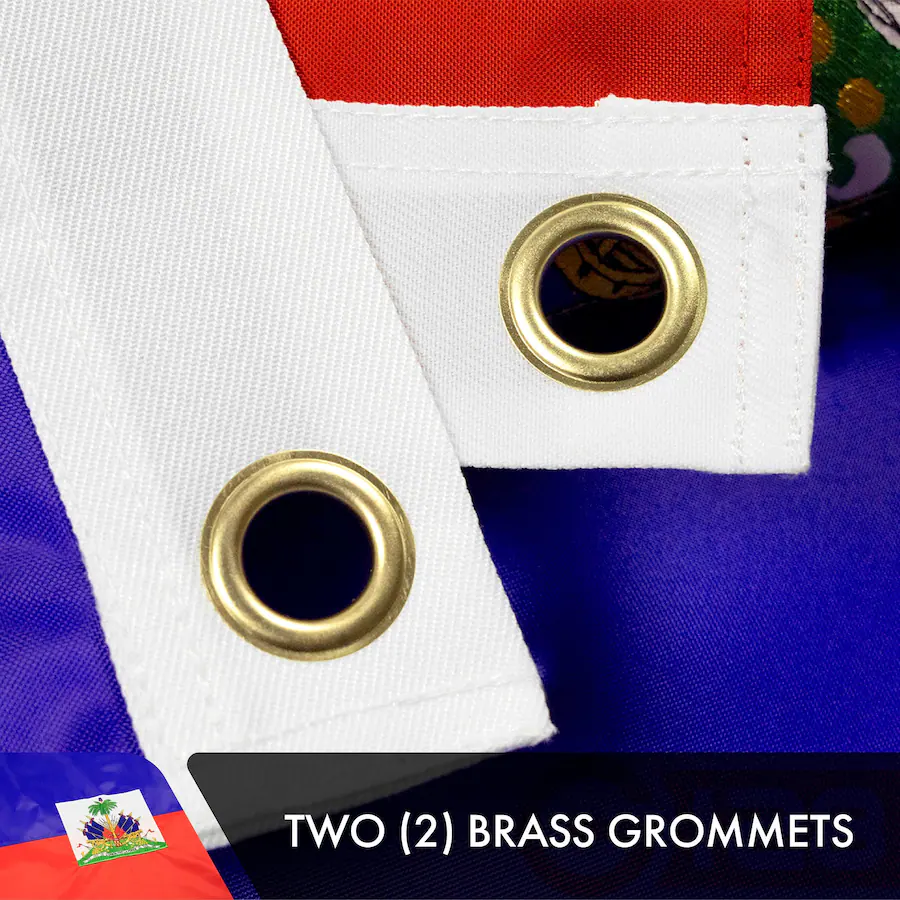 G128 2 Pack Haiti Flag 3x5 Ft Double Sided 210D Polyester With Brass g128-2-pack-haiti-flag-3x5-ft-double-sided-210d-polyester-with-brass