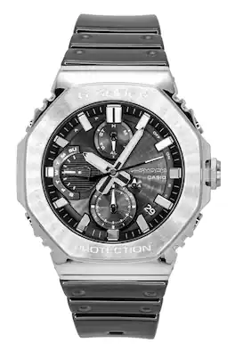 Casio - G-Shock Full Metal Smartphone Link Silicone Strap Analog Dial Solar GMC-B2100Y-1A 200M Men's Watch - Black