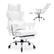 Front. VEVOR - Reclining Office Chair with Footrest, Heavy Duty PU Leather Wide Office Chair, Big and Tall Executive Office Chairs - White.