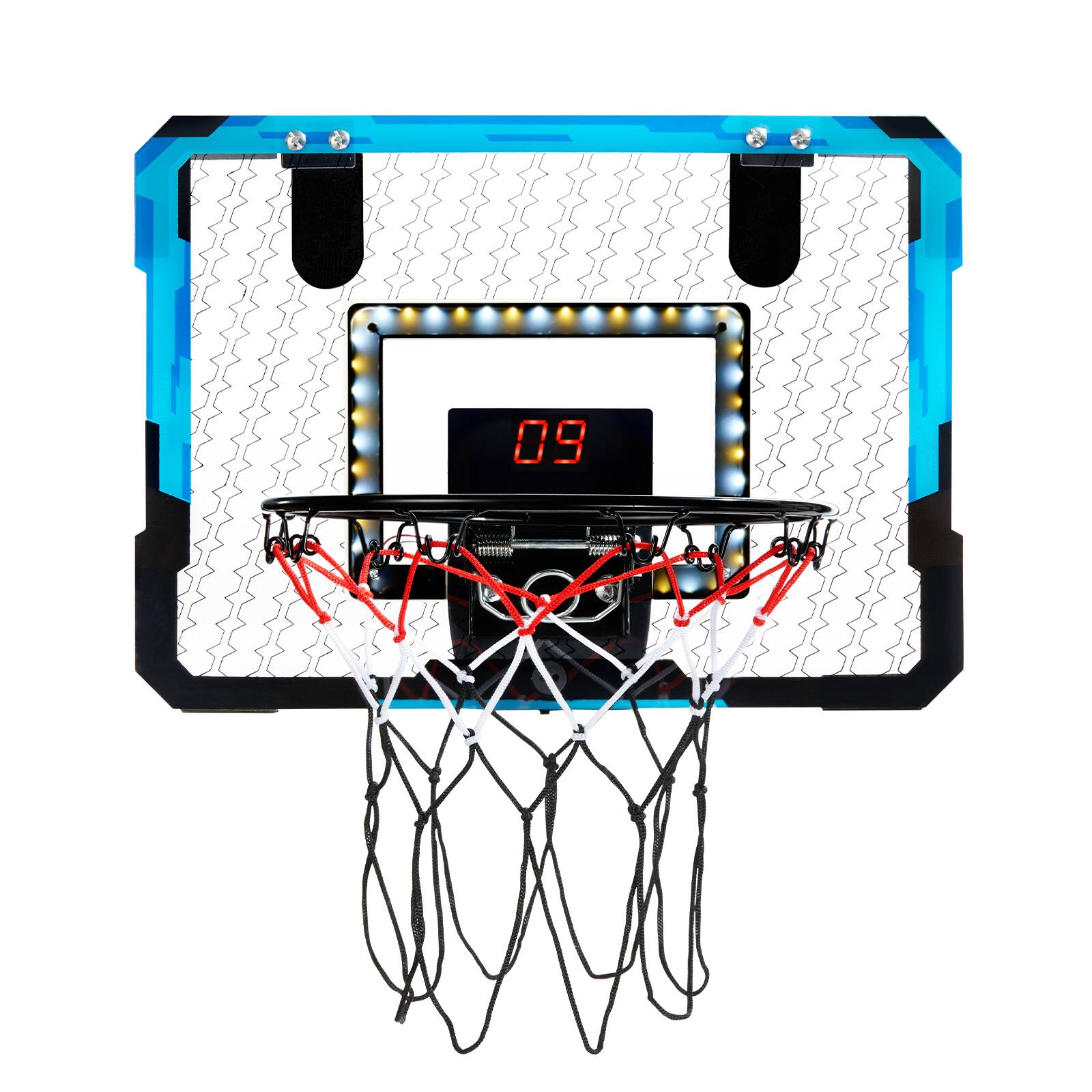 Alt View 5. VEVOR - Kids Basketball Hoop, Mini Basketball Goal with Electronic Scoreboard, Over The Door Basketball Hoop with Scoring - Blue.