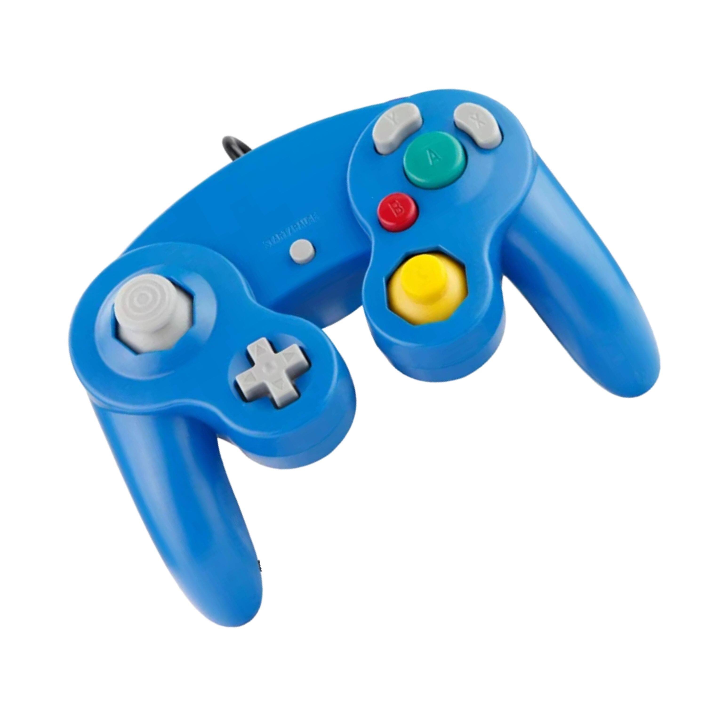 Left. Kitcheniva - Wired NGC Controller Gamepad For Nintendo GameCube GC Wii U Console Blue - Red.
